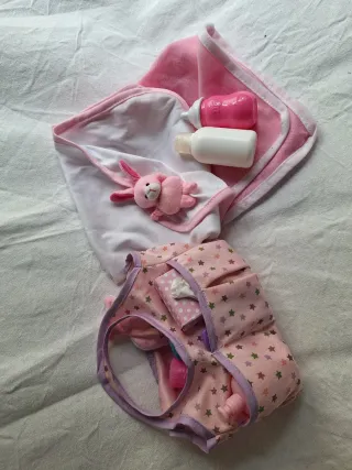 Set de accesorios baño para muñeca bebé sin usar