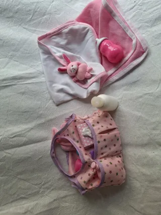 Set de accesorios baño para muñeca bebé sin usar
