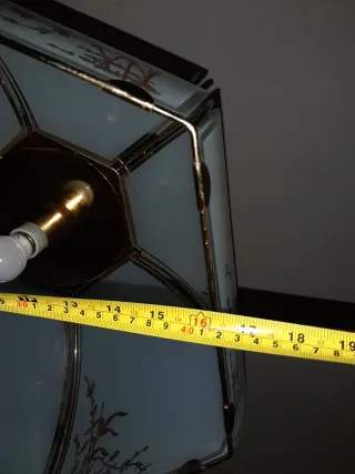 Lámpara colgante cristal blanco y dorado