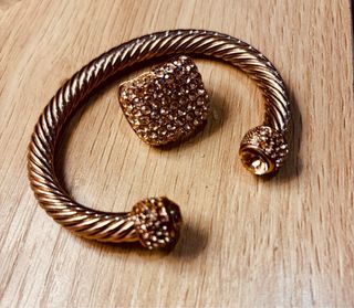 Conjunto Anillo y Pulsera color cobre