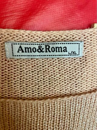Maglia Amo&Roma righe rosa e nero taglia L/XL