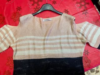 Maglia Amo&Roma righe rosa e nero taglia L/XL