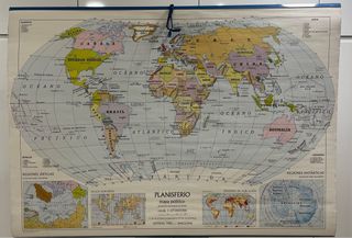 Mapas murales político y fisico Editorial Teide