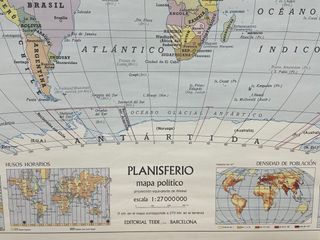 Mapas murales político y fisico Editorial Teide