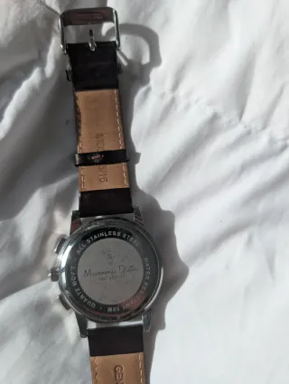 Reloj Massimo Dutti Cuero Marrón y Plata