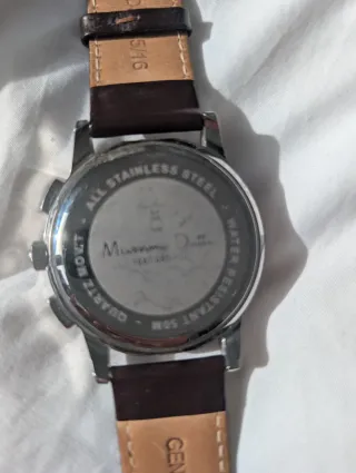 Reloj Massimo Dutti Cuero Marrón y Plata
