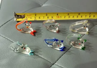 Lotto piccoli gattini in vetro di Murano