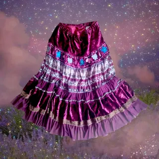 Falda Larga Vintage Boho Fairy Terciopelo
