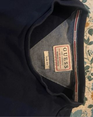 Felpa Guess blu con bandiera USA