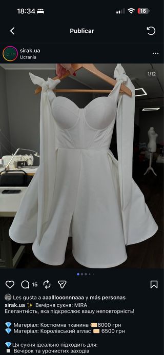 Vestido de graduación blanco