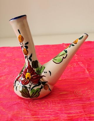 Porrón de cerámica decorado 13 cm