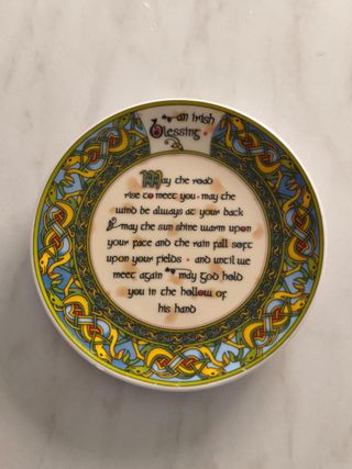 Plato porcelana bendición irlandesa vintage