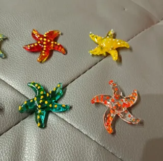 Lotto piccole stelle marine in vetro di Murano