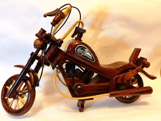 Moto Chopper Madera Artesanal Decorativa