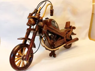 Moto Chopper Madera Artesanal Decorativa