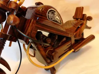 Moto Chopper Madera Artesanal Decorativa