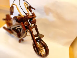 Moto Chopper Madera Artesanal Decorativa