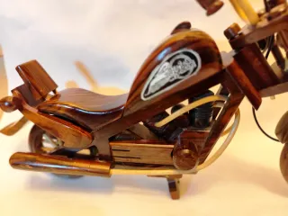 Moto Chopper Madera Artesanal Decorativa
