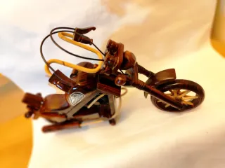 Moto Chopper Madera Artesanal Decorativa