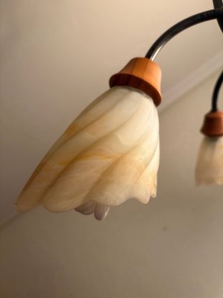 Lámpara de techo madera y metal