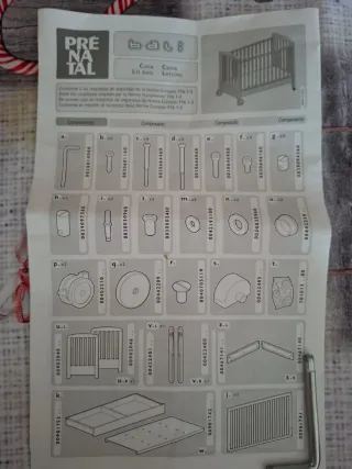 Cuna blanca con cajón  Prenatal Regalo colchón