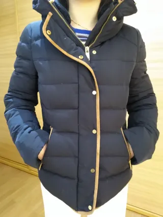 Cazadora Zara Mujer Azul pluma