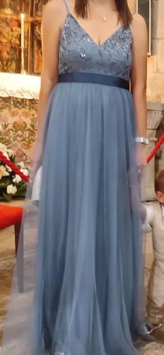 Vestido largo azul