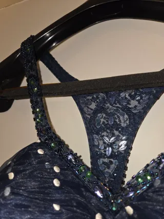 Vestido de fiesta azul plateado