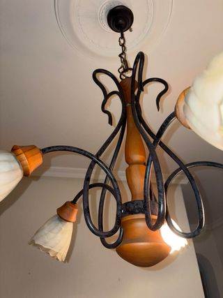 Lámpara de techo madera y metal