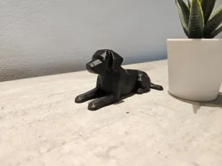 Statua cane nero geometrico