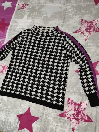 Jersey Pata de Gallo Cuello Alto Talla S-M