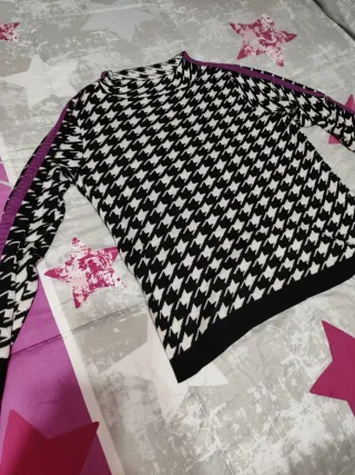 Jersey Pata de Gallo Cuello Alto Talla S-M