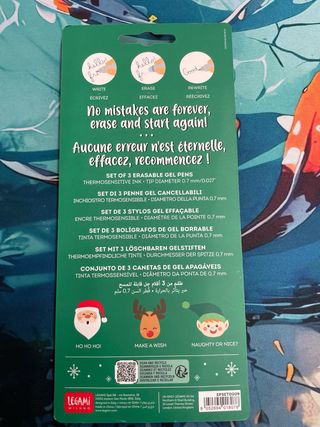 Set 3 Penne Cancellabili Legami Natale