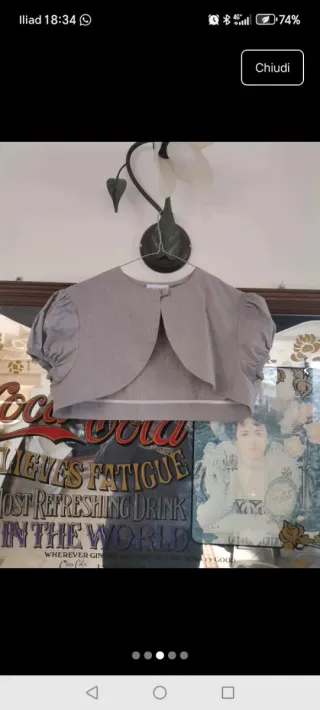 Completo pantalone e coprispalle grigio