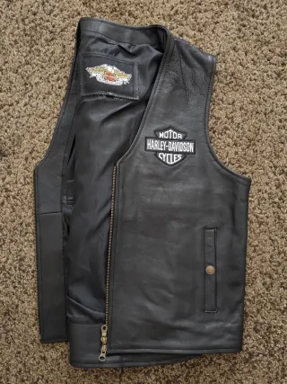 Gilet Harley-Davidson Pelle Nero