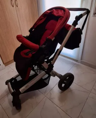 Carro de bebé RIDER rojo y negro