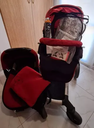 Carro de bebé RIDER rojo y negro