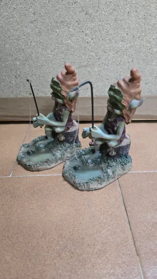 Figuras gnomos duendes pescadores x2