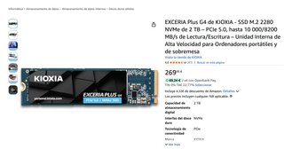 SSD Kioxia Exceria Plus G4 2TB NVMe PCIe 5.0