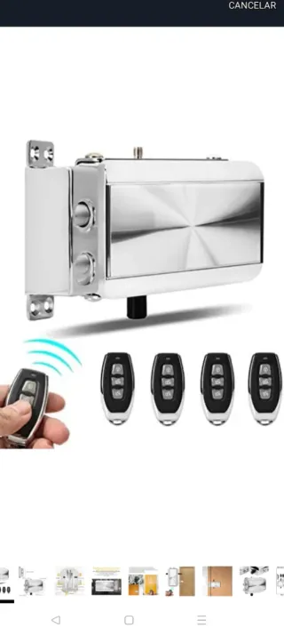 Cerradura Eléctrica con 4 Mandos a Distancia