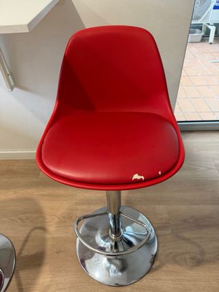 2 Taburetes Cocina Regulables Asiento Rojo