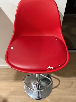 2 Taburetes Cocina Regulables Asiento Rojo