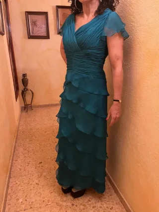 Vestido de fiesta verde esmeralda