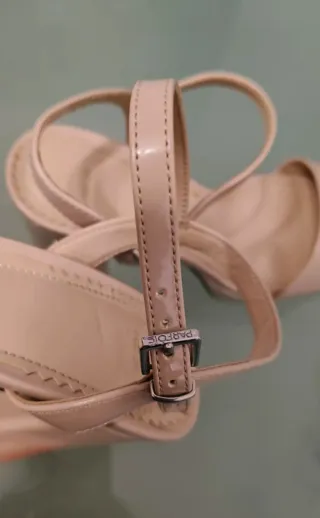 Sandalias nude tacón bloque T38