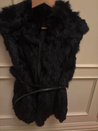 Chaleco Piel Conejo Negro