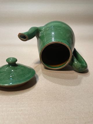 Jarra verde artesanal años 60. Ref 001