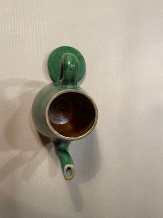 Jarra verde artesanal años 60. Ref 001