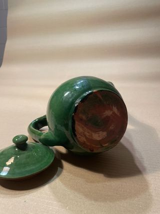 Jarra verde artesanal años 60. Ref 001