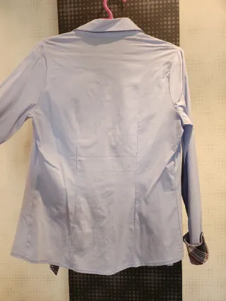 Camisa elegante mujer azul y multicolor