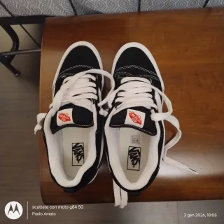 Scarpe Vans Knu Skool Nere e Bianche